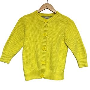 LL Bean  Retro Cardigan Sweater Womens S Large Button Preppy Cotton Knit 3/4 Slv